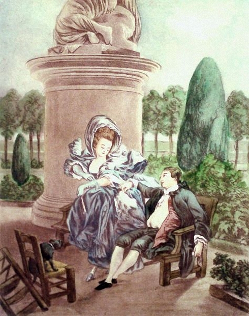 Unknown Artist - Amorous Couple On A Terrace, Late 18th Century
